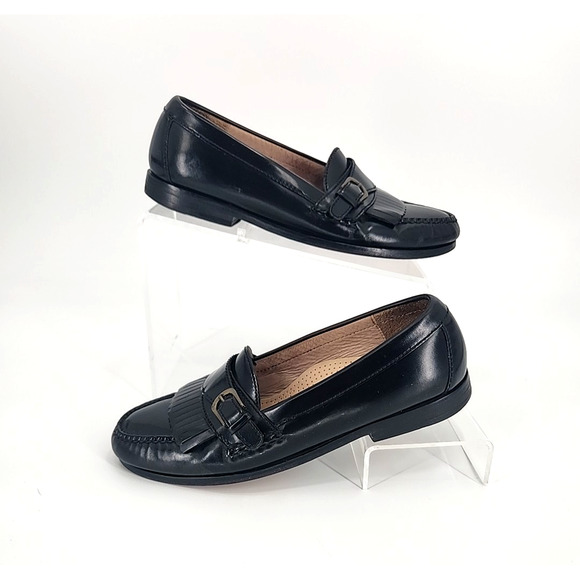 COLE HAAN LOAFER DRESS SHOES MENS 7D BLK LEATHER BUCKLE KILTIE MONK STRAP 3518 main image 6